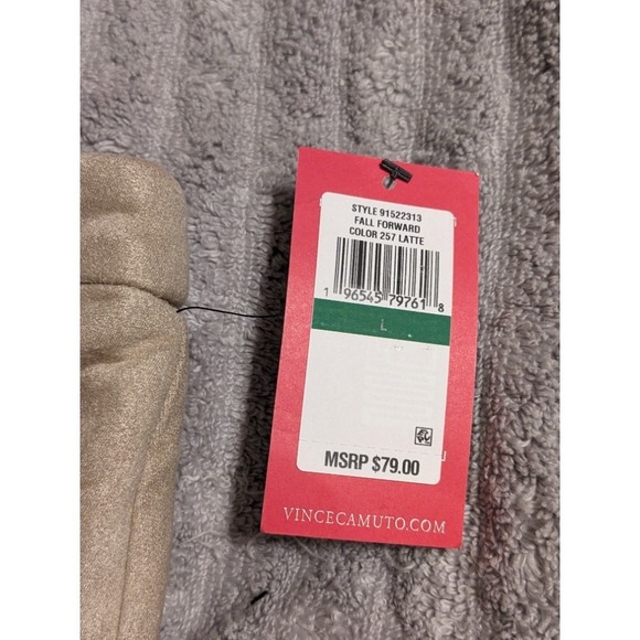 Vince Camuto Faux Suede Pants Pull On Stretch Career Casual Latte Large NWT $79 - Picture 5 of 11